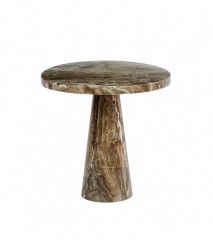 SIDE TABLE BROWN MUSH MARBLE     - CAFE, SIDE TABLES